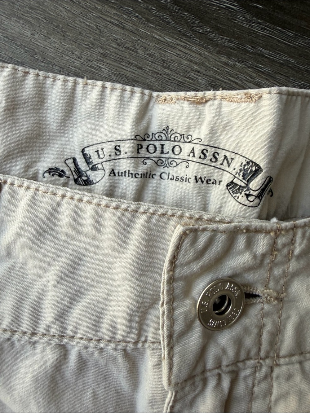 U.S. Polo Assn. Cream Casual Utility Shorts - Picture 3 of 5